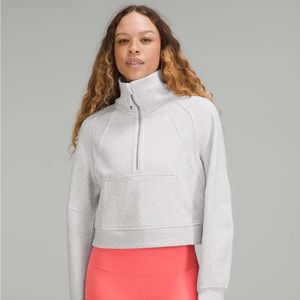 Lululemon Scuba Half Zip Funnel Neck in Heather Gray
